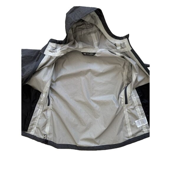 Helly Hansen Nari 2.5L Waterproof Jacket Packable Sz Small Grey Hooded 62996 - Picture 11 of 13